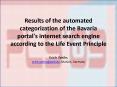 Results of the automated categorization of the Bavaria portal's internet search engine according to