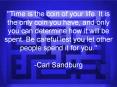 Time is the coin of your life' It is the only coin you have, and only you can determine how it will