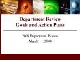 Department Review Goals and Action Plans