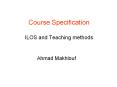 Course Specification ILOS and Teaching methods