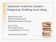 Textbook Inventory System Designing, Building and Using
