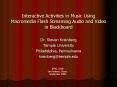 Interactive Activities in Music Using Macromedia Flash Streaming Audio and Video in Blackboard