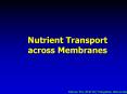 Nutrient Transport across Membranes