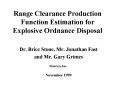 Range Clearance Production Function Estimation for Explosive Ordnance Disposal