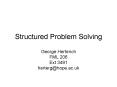 Structured Problem Solving