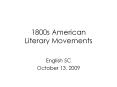 1800s American Literary Movements