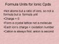 Formula Units for Ionic Cpds