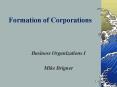 Formation of Corporations