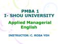 PMBA 1 I SHOU UNIVERSITY