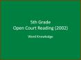 5th Grade Open Court Reading 2002