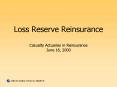 Loss Reserve Reinsurance Casualty Actuaries in Reinsurance June 16, 2000