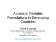 Access to Pediatric Formulations in Developing Countries