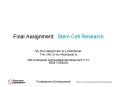 Final Assignment: Stem Cell Research