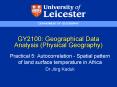 GY2100: Geographical Data Analysis Physical Geography