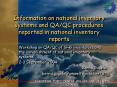 Information on national inventory systems and QA/QC procedures reported in national inventory reports