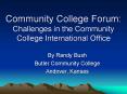Community College Forum: Challenges in the Community College International Office