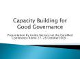 Capacity Building for Good Governance