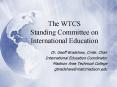 The WTCS Standing Committee on International Education