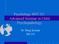 Psychology 4053 X2: Advanced Seminar in Child Psychopathology