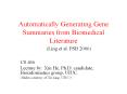 Automatically Generating Gene Summaries from Biomedical Literature