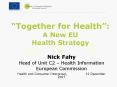Together for Health: A New EU Health Strategy