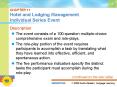 CHAPTER 11 Hotel and Lodging Management Individual Series Event