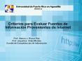 Criterios para Evaluar Fuentes de Informacin Provenientes de Internet