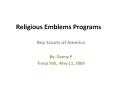 Religious Emblems Programs