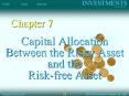 Capital Allocation Between the Risky Asset and the Riskfree Asset