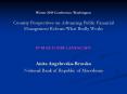 Winter 2008 Conference, Washington Country Perspectives on Advancing Public Financial Management Reform-What Really Works  PFM REFORM LANDSCAPE