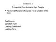 Section 3'1 Polynomial Functions and their Graphs