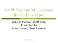 OSPF Support for Unknown Router Link Types