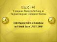 EGR 141 Computer Problem Solving in Engineering and Computer Science