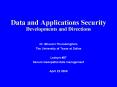 Data and Applications Security Developments and Directions
