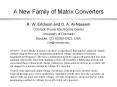 A New Family of Matrix Converters