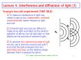 Lecture 4: Interference and diffraction of light I