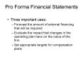 Pro Forma Financial Statements