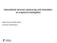 International services outsourcing and innovation: an empirical investigation