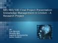 MIS 480580 Final Project Presentation Knowledge Management in Cricket A Research Project