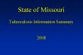 State of Missouri Tuberculosis Information Summary 2008