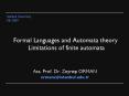 Formal Languages and Automata theory Limitations of finite automata