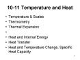 1011 Temperature and Heat