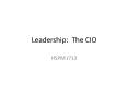 Leadership: The CIO