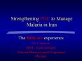 Strengthening PHC to Manage Malaria in Iran