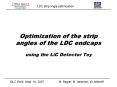 Optimization of the strip angles of the LDC endcaps using the LiC Detector Toy