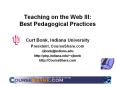Teaching on the Web III: Best Pedagogical Practices
