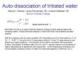 Autodissociation of tritiated water