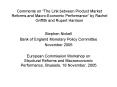 Comments on The Link between Product Market Reforms and MacroEconomic Performance by Rachel Griffith