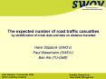 The expected number of road traffic casualties by stratification of crash data and data on distance