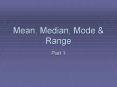 Mean, Median, Mode